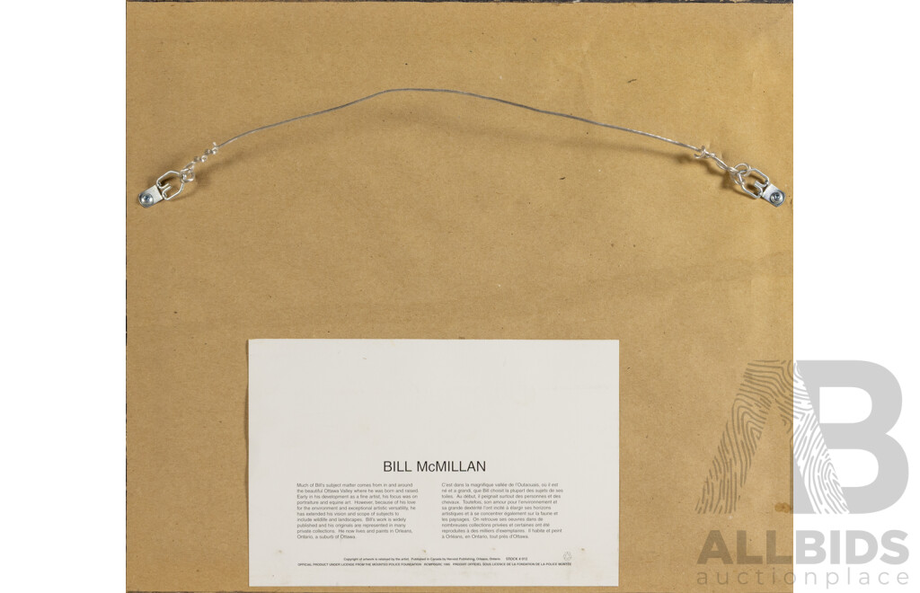 Bill McMillan, (20th Century, Canadian), Musical Ride Horse (1997), Wonderful Original Colour Reproduction Print After Original, 36 x 41 cm (frame)
