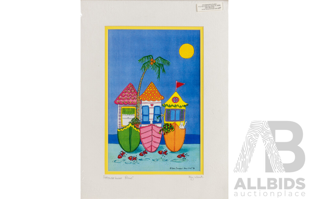 Trio of Reproduction Colour Prints, Houseboat Row Key West, Royal St New Orleans & St Louis Cathedral New Orleans, 41 x 30 cm (largest) (3)