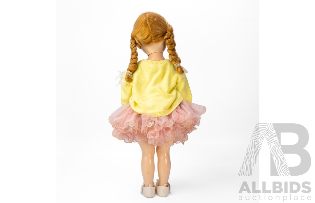 Wonderful 1950s Mid-Century Pedigree Walker & Antique Composite Early 1900s Pair of Doll Friends, 70H & 92H cm (approx heights both) (2)