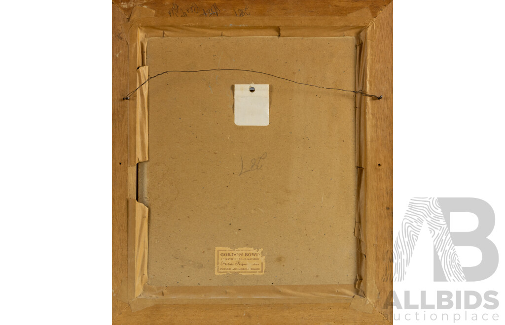 Artist Unknown, (20th Century), Blue Vase, Pink Roses, Absolutely Wonderful Original Vintage Oil on Canvas Board, 37 x 32 cm (frame)