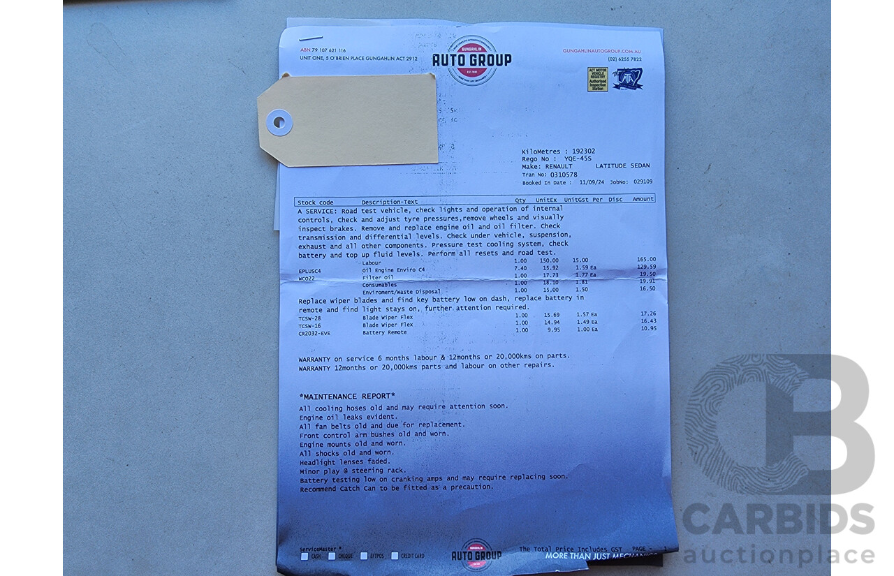 12/2011 Renault Latitude 2.0 dCi LUXE X43 4d Sedan Silver 2.0L