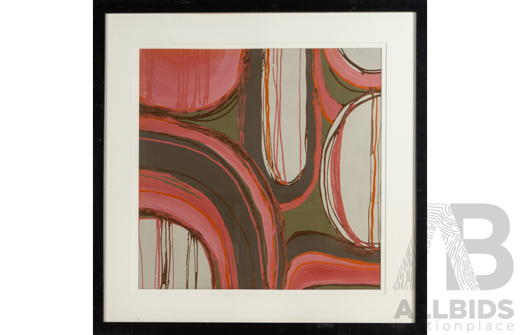 Artist Unknown, (20th Century), Crimson Echoes, Original Mixed Media, 74 x 74 cm (frame)