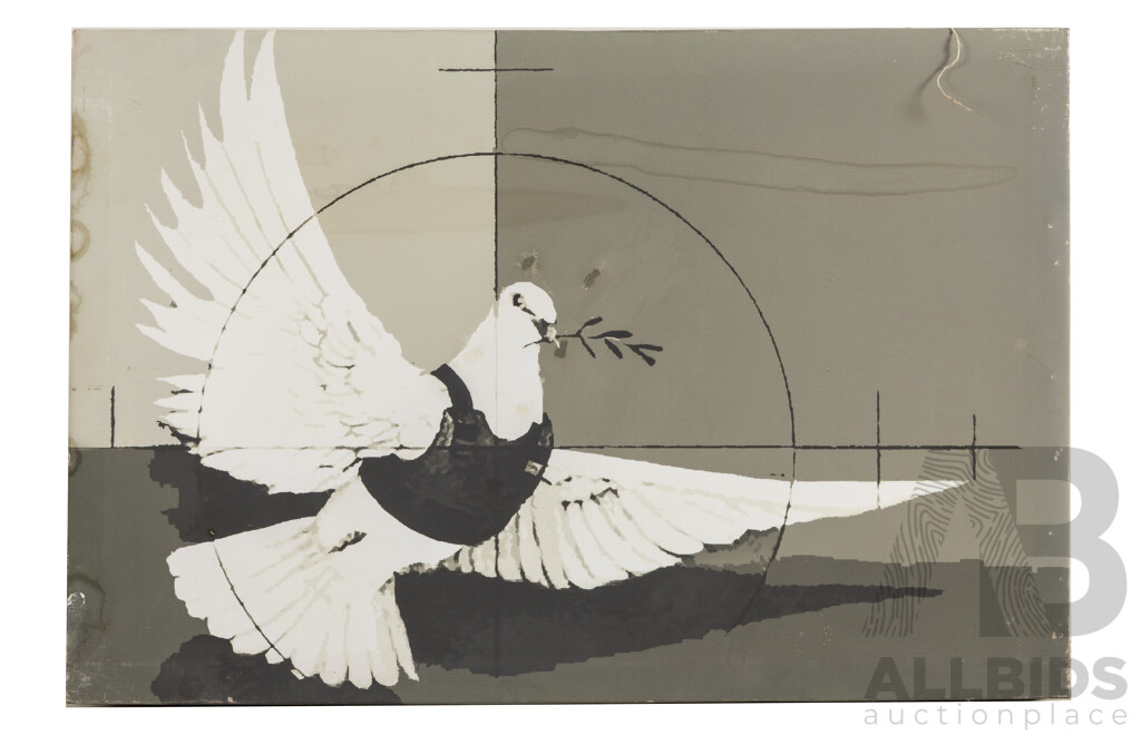 Trio of Banksy Reproduction Canvas Colour Prints, 35 x 51 cm (3)