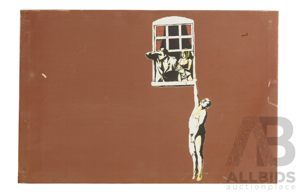 Trio of Banksy Reproduction Canvas Colour Prints, 35 x 51 cm (3)