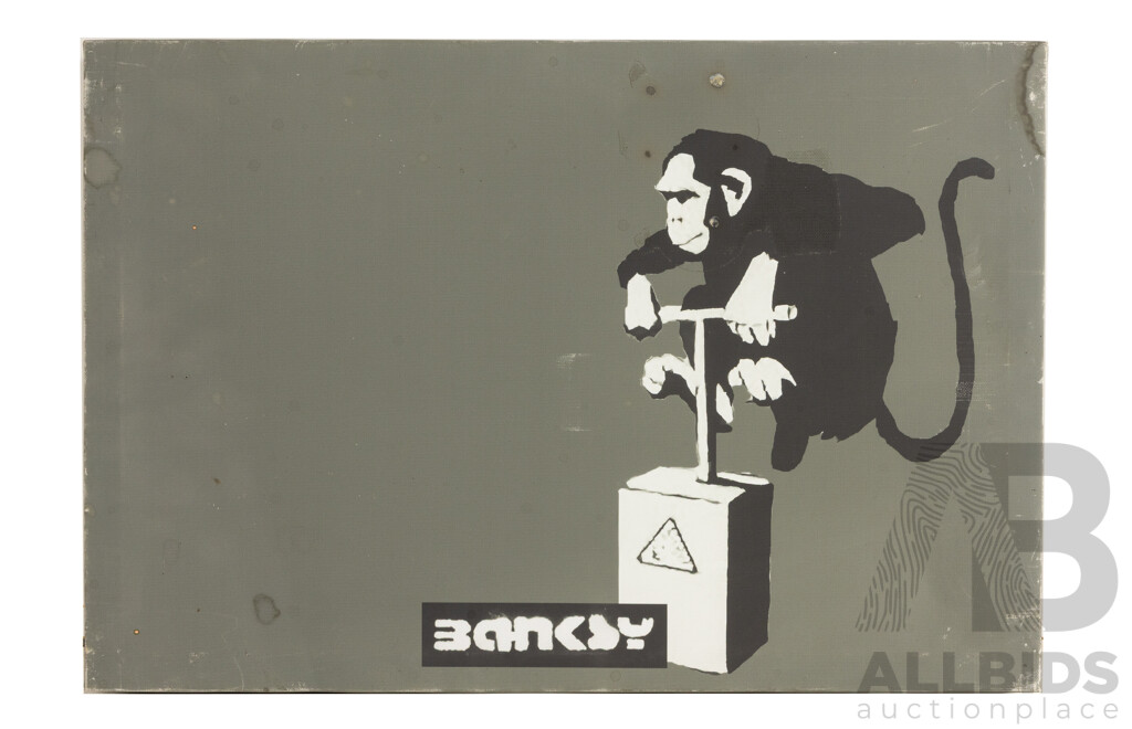 Trio of Banksy Reproduction Canvas Colour Prints, 35 x 51 cm (3)