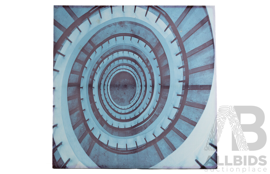 Artist Unknown (20th Century), Spiral Staircase Seen From Above, Reproduction Canvas Print After Original Photograph, 90 x 90 cm