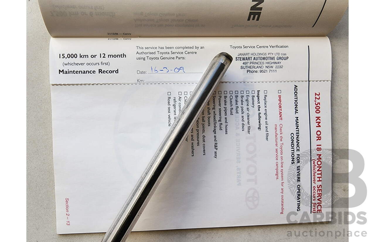 10/2007 Toyota Camry Sportivo ACV40R 07 UPGRADE 4d Sedan Black 2.4L