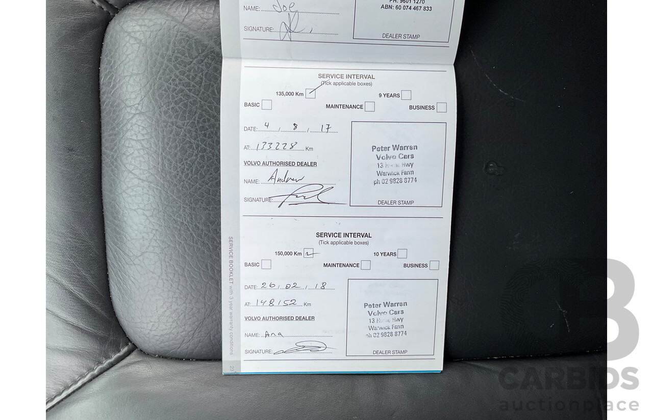 2/2012 Volvo Xc70 3.2 Teknik BZ MY12 4d Wagon Black V6 3.2L