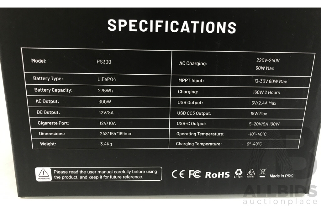 ITech (PS300) Portable Lithium Power Station
