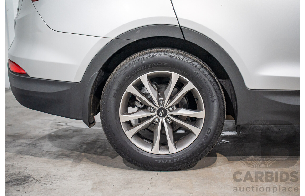 12/2015 Hyundai Santa Fe Elite CRDi (4x4) DM MY15 4d Wagon Sleek Silver Metallic Turbo Diesel 2.2L