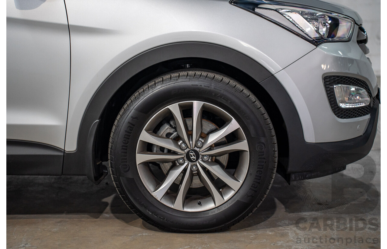 12/2015 Hyundai Santa Fe Elite CRDi (4x4) DM MY15 4d Wagon Sleek Silver Metallic Turbo Diesel 2.2L