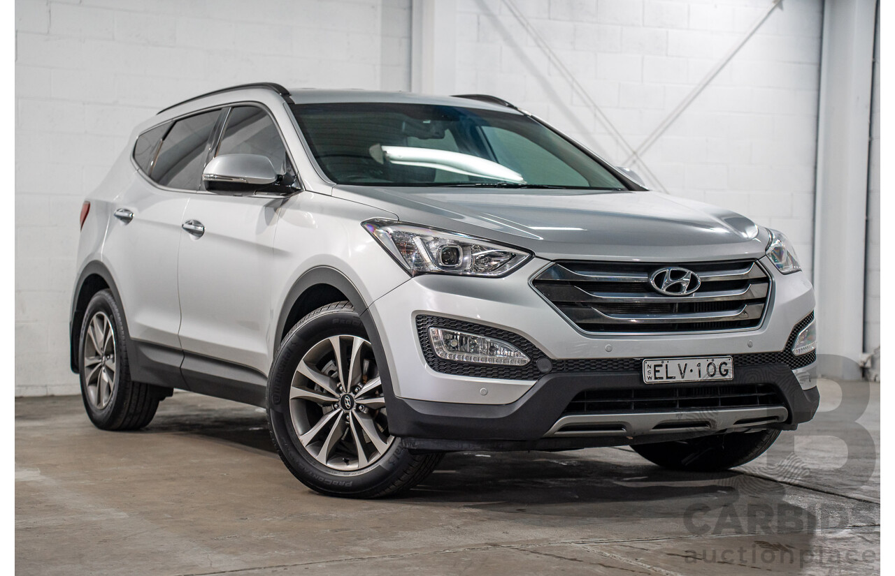 12/2015 Hyundai Santa Fe Elite CRDi (4x4) DM MY15 4d Wagon Sleek Silver Metallic Turbo Diesel 2.2L