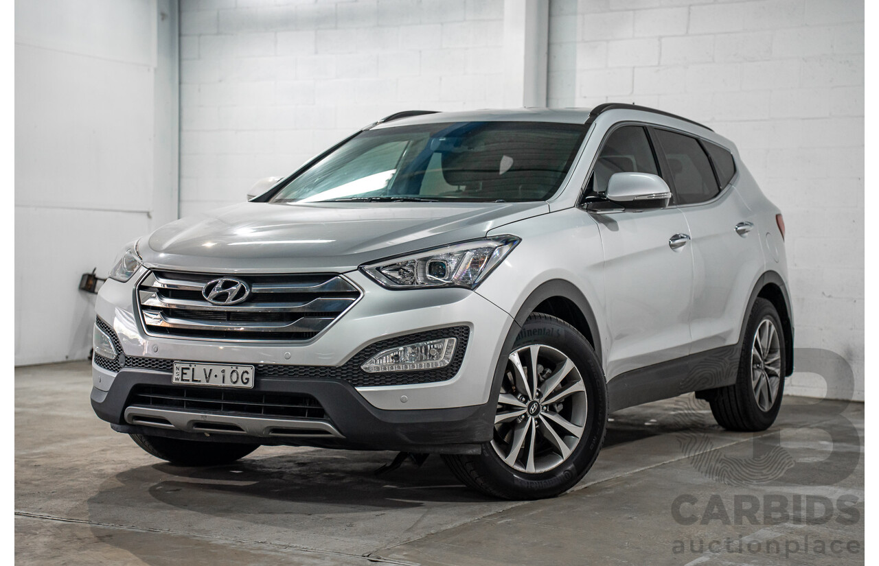 12/2015 Hyundai Santa Fe Elite CRDi (4x4) DM MY15 4d Wagon Sleek Silver Metallic Turbo Diesel 2.2L