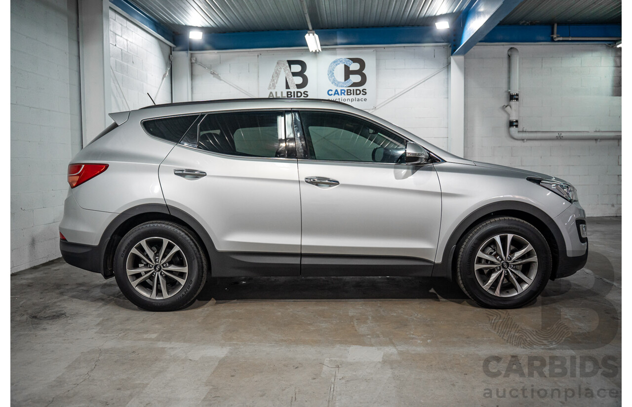 12/2015 Hyundai Santa Fe Elite CRDi (4x4) DM MY15 4d Wagon Sleek Silver Metallic Turbo Diesel 2.2L