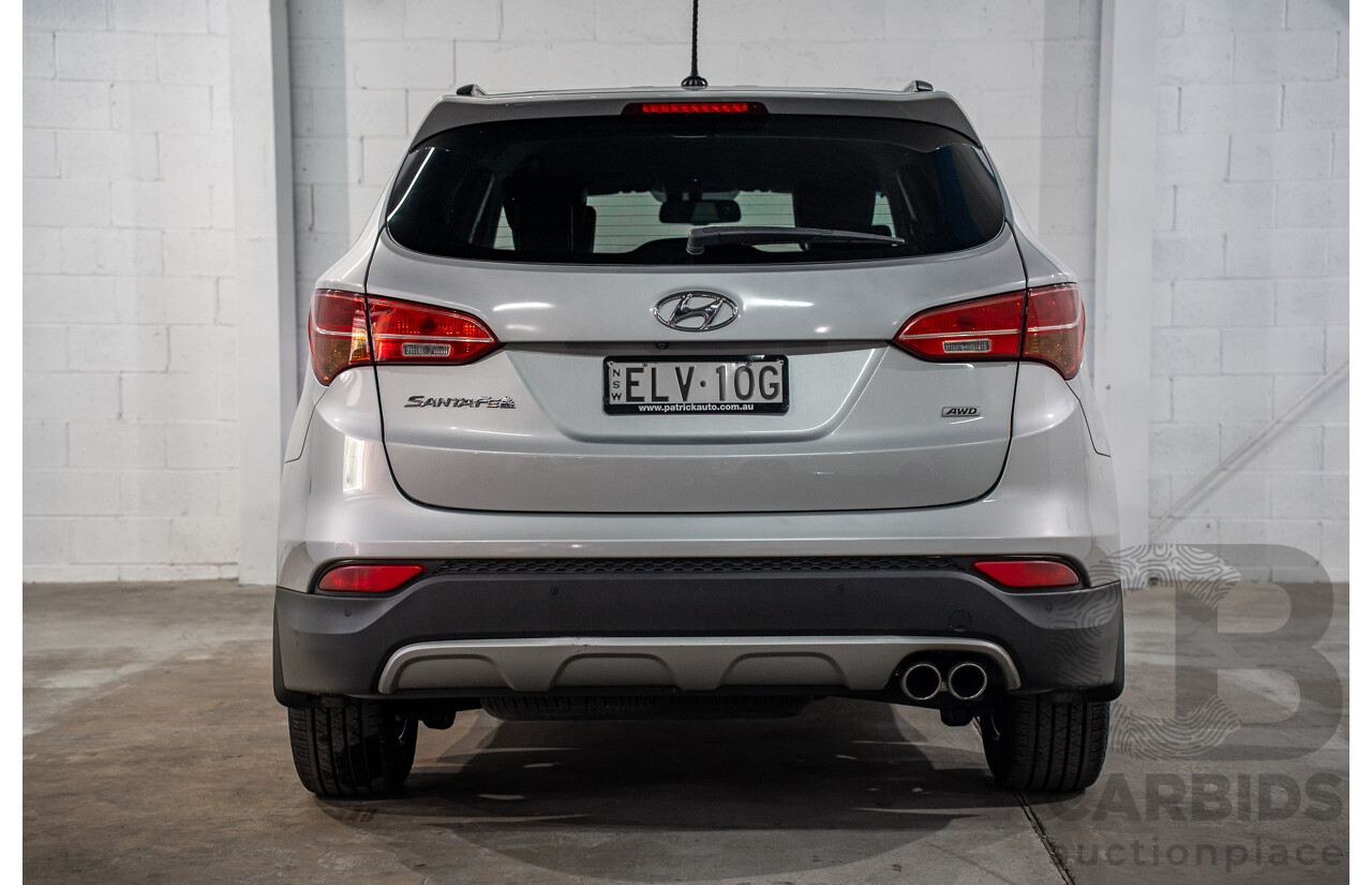 12/2015 Hyundai Santa Fe Elite CRDi (4x4) DM MY15 4d Wagon Sleek Silver Metallic Turbo Diesel 2.2L