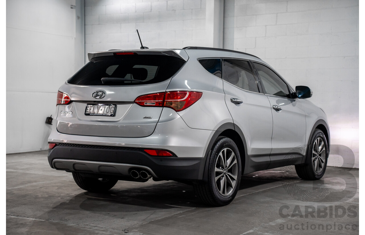 12/2015 Hyundai Santa Fe Elite CRDi (4x4) DM MY15 4d Wagon Sleek Silver Metallic Turbo Diesel 2.2L