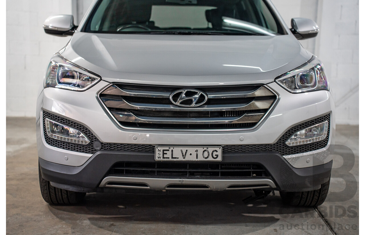 12/2015 Hyundai Santa Fe Elite CRDi (4x4) DM MY15 4d Wagon Sleek Silver Metallic Turbo Diesel 2.2L