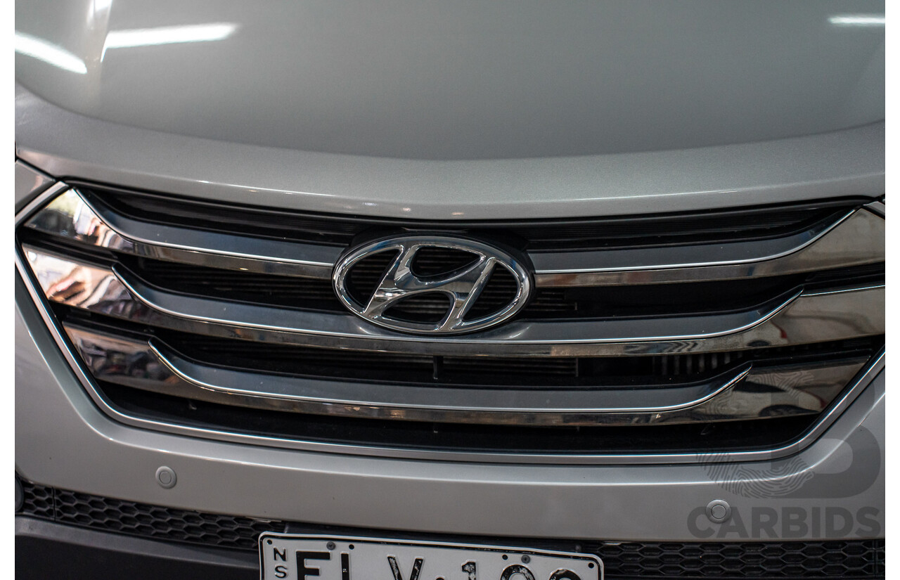 12/2015 Hyundai Santa Fe Elite CRDi (4x4) DM MY15 4d Wagon Sleek Silver Metallic Turbo Diesel 2.2L