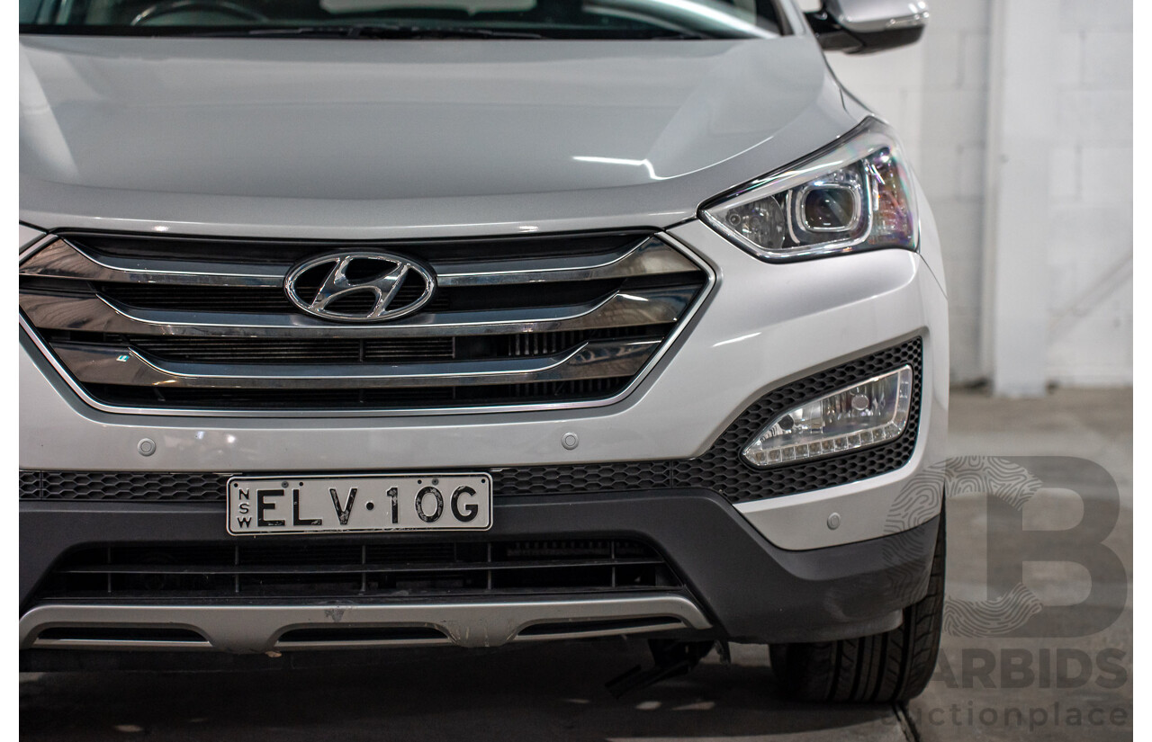 12/2015 Hyundai Santa Fe Elite CRDi (4x4) DM MY15 4d Wagon Sleek Silver Metallic Turbo Diesel 2.2L