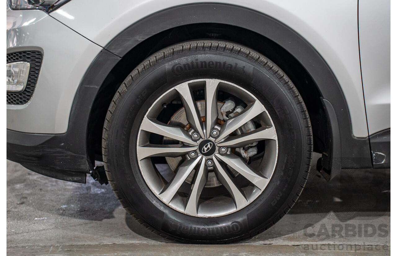 12/2015 Hyundai Santa Fe Elite CRDi (4x4) DM MY15 4d Wagon Sleek Silver Metallic Turbo Diesel 2.2L