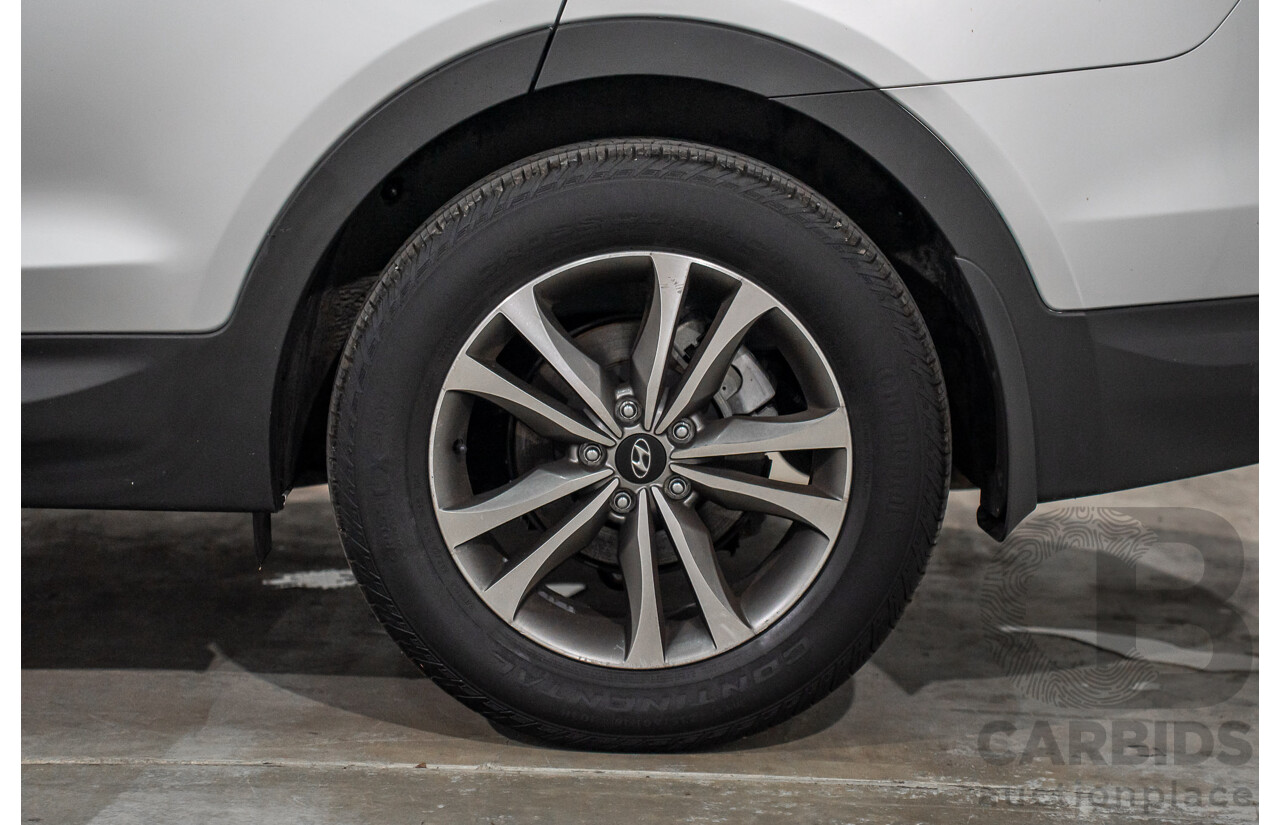 12/2015 Hyundai Santa Fe Elite CRDi (4x4) DM MY15 4d Wagon Sleek Silver Metallic Turbo Diesel 2.2L