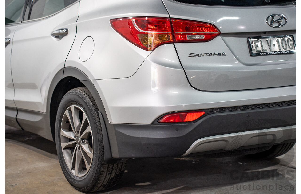12/2015 Hyundai Santa Fe Elite CRDi (4x4) DM MY15 4d Wagon Sleek Silver Metallic Turbo Diesel 2.2L