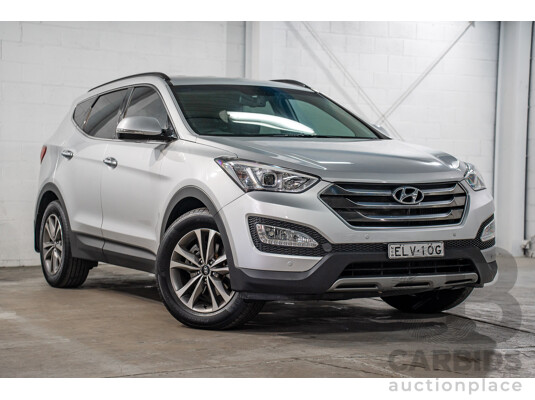 12/2015 Hyundai Santa Fe Elite CRDi (4x4) DM MY15 4d Wagon Sleek Silver Metallic Turbo Diesel 2.2L