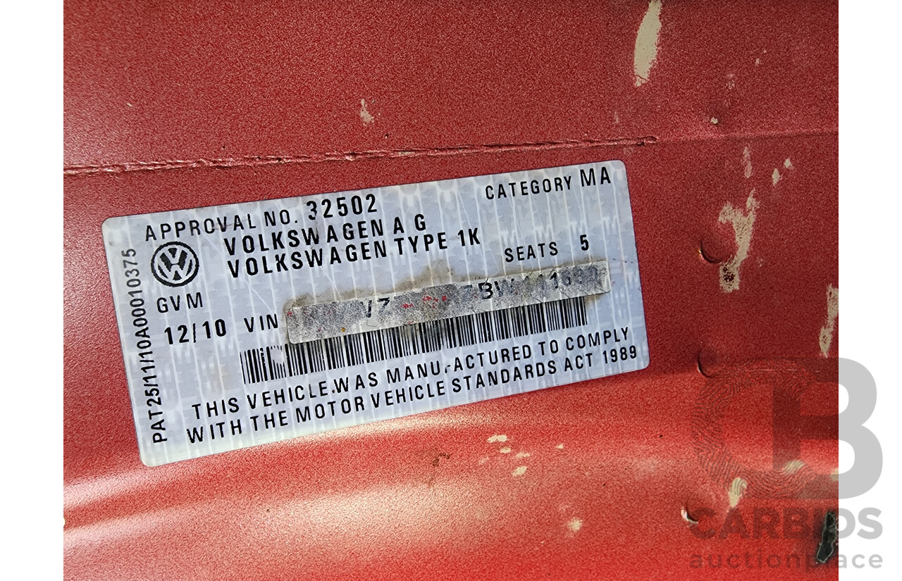 12/2010 Volkswagen Golf 118 TSI Comfortline 1K MY11 5d Hatchback Red 1.4L