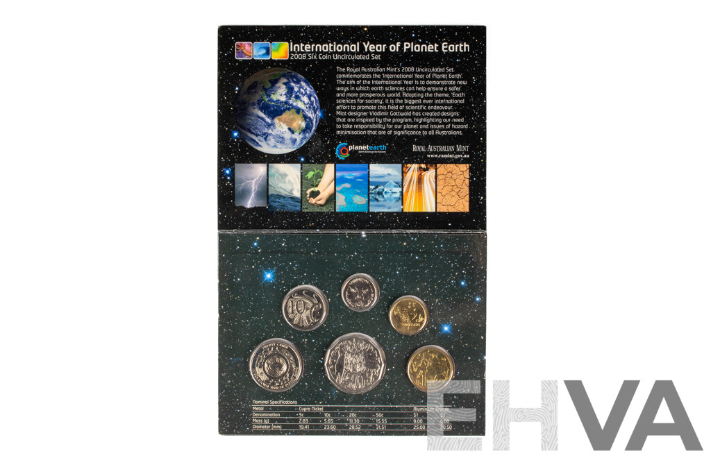 2008 Set of six UNC coins. Year of Planet Earth.