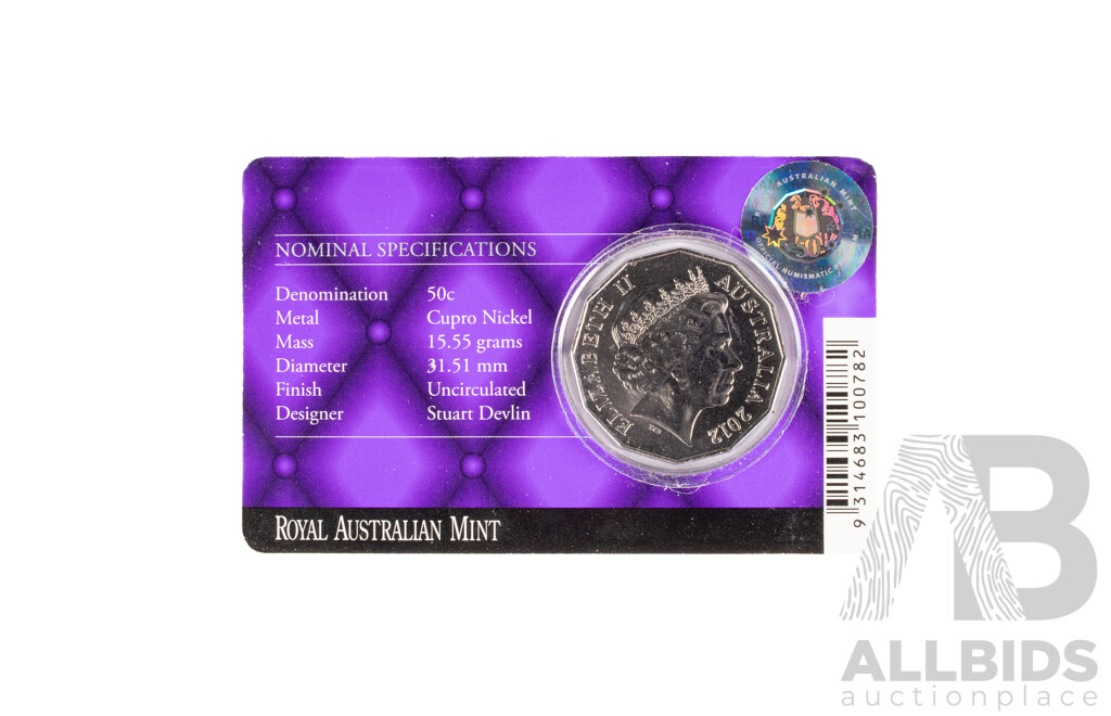 Australian 2012 Fifty Cent, QE2 Diamond Jubilee
