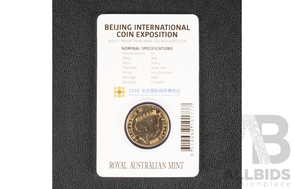 Australian 2018 One Dollar Coin, Beijing Coin Expo