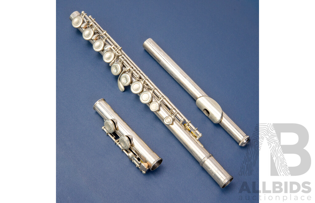 Vintage Nikkan Flute with Felt Lined Case, Made in Japan