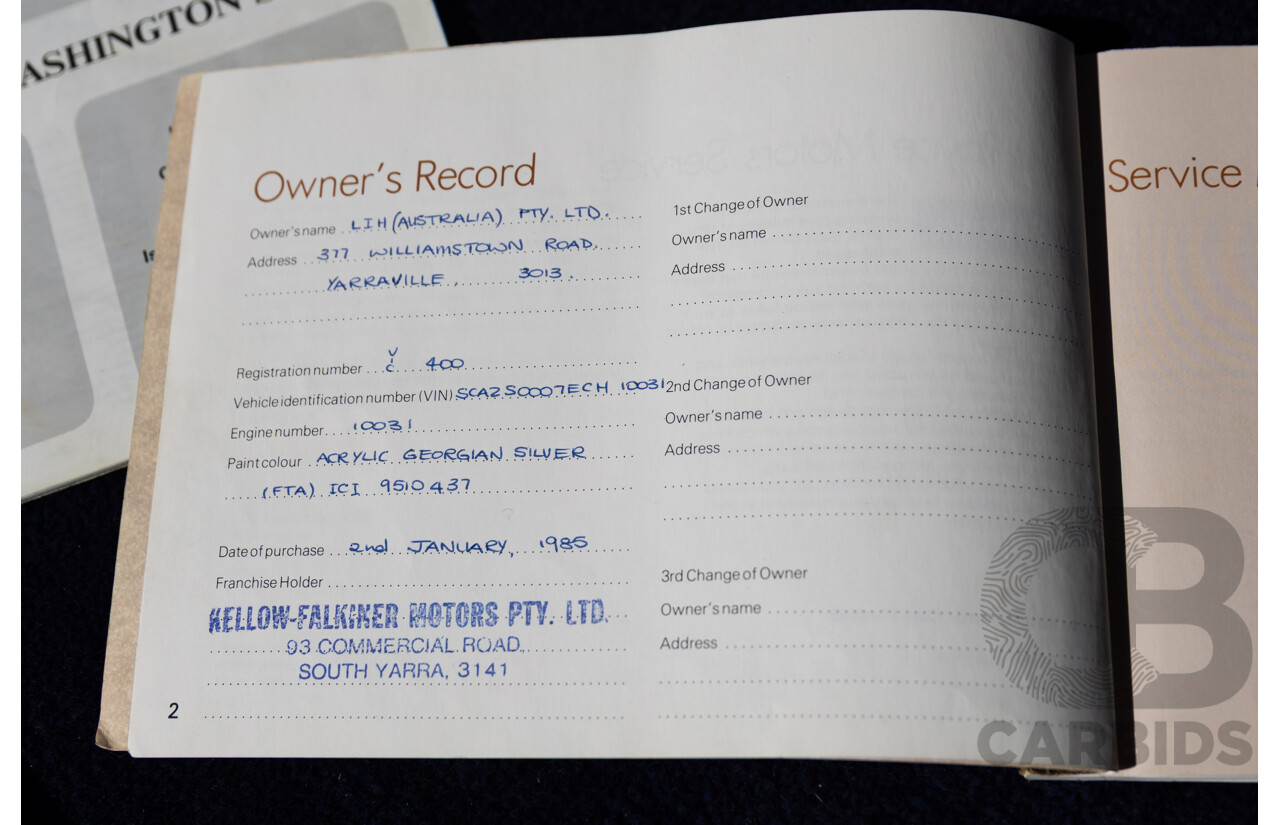 1984 Rolls-Royce Silver Spirit 4d Sedan Twin Carb V8 Georgian Silver Metallic V8 6.8L