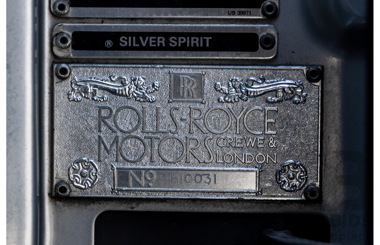 1984 Rolls-Royce Silver Spirit 4d Sedan Twin Carb V8 Georgian Silver Metallic V8 6.8L