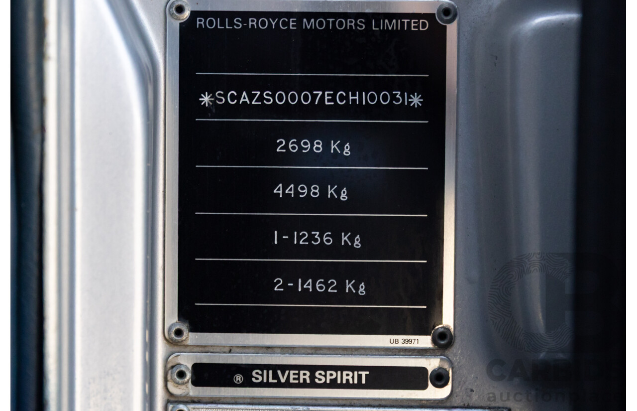 1984 Rolls-Royce Silver Spirit 4d Sedan Twin Carb V8 Georgian Silver Metallic V8 6.8L