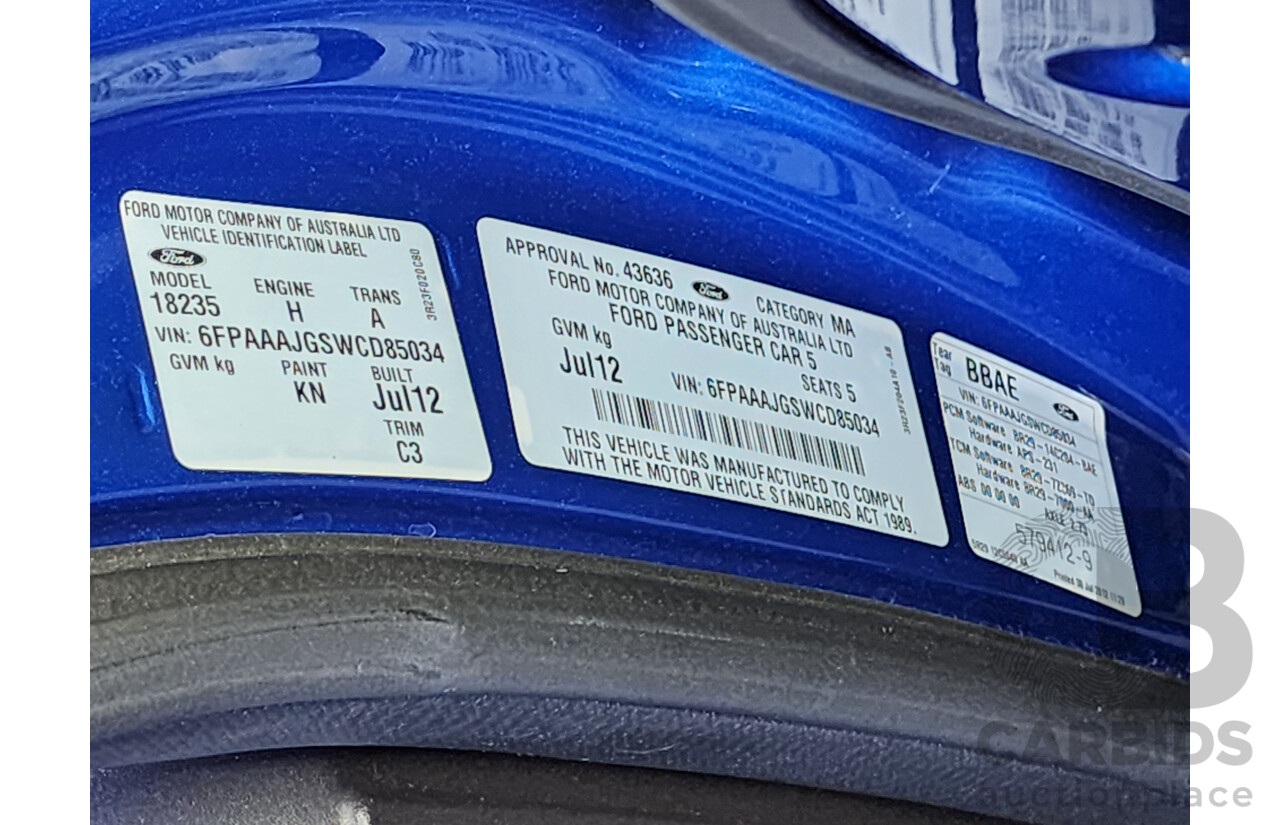 7/2012 Ford Falcon XR6 FG UPGRADE 4d Sedan Blue 4.0L