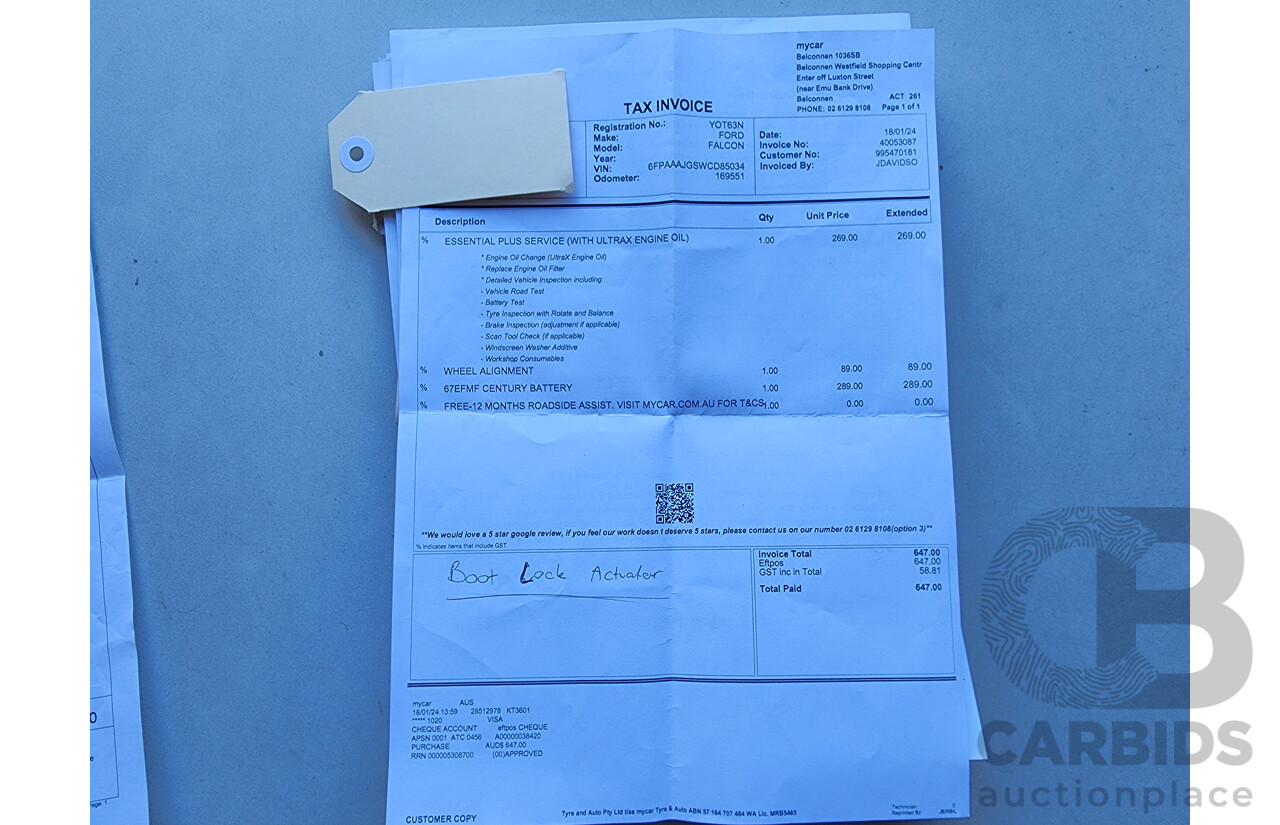 7/2012 Ford Falcon XR6 FG UPGRADE 4d Sedan Blue 4.0L