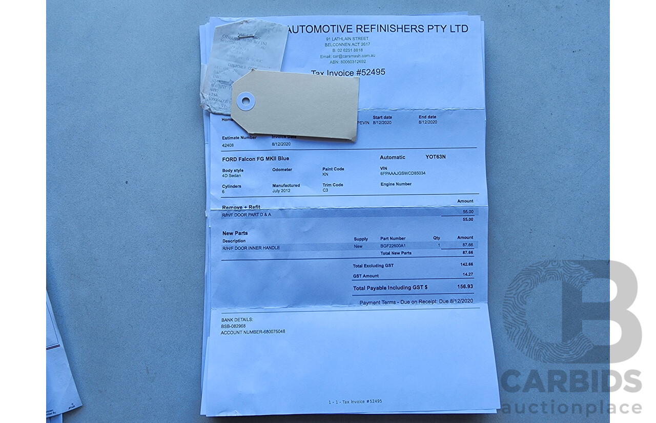 7/2012 Ford Falcon XR6 FG UPGRADE 4d Sedan Blue 4.0L