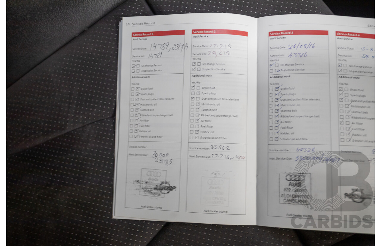 6/2013 Audi A4 2.0 TFSI Quattro (AWD) B8 MY13 4D Sedan Phantom Black Pearlescent Turbo 2.0L