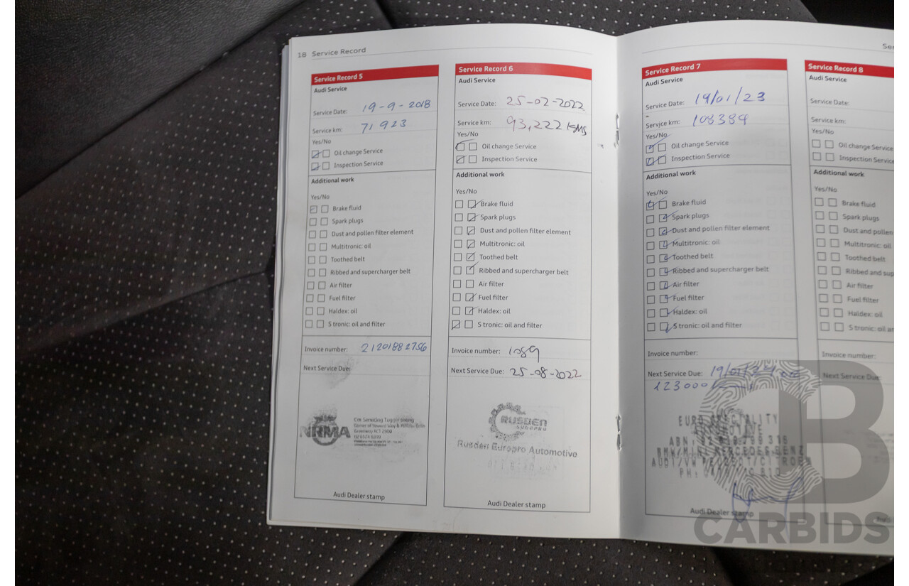 6/2013 Audi A4 2.0 TFSI Quattro (AWD) B8 MY13 4D Sedan Phantom Black Pearlescent Turbo 2.0L