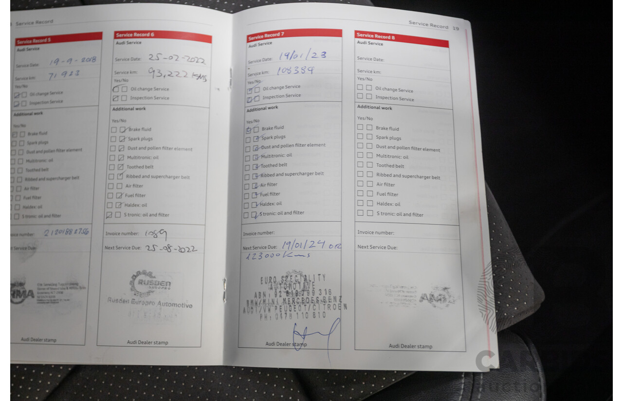 6/2013 Audi A4 2.0 TFSI Quattro (AWD) B8 MY13 4D Sedan Phantom Black Pearlescent Turbo 2.0L