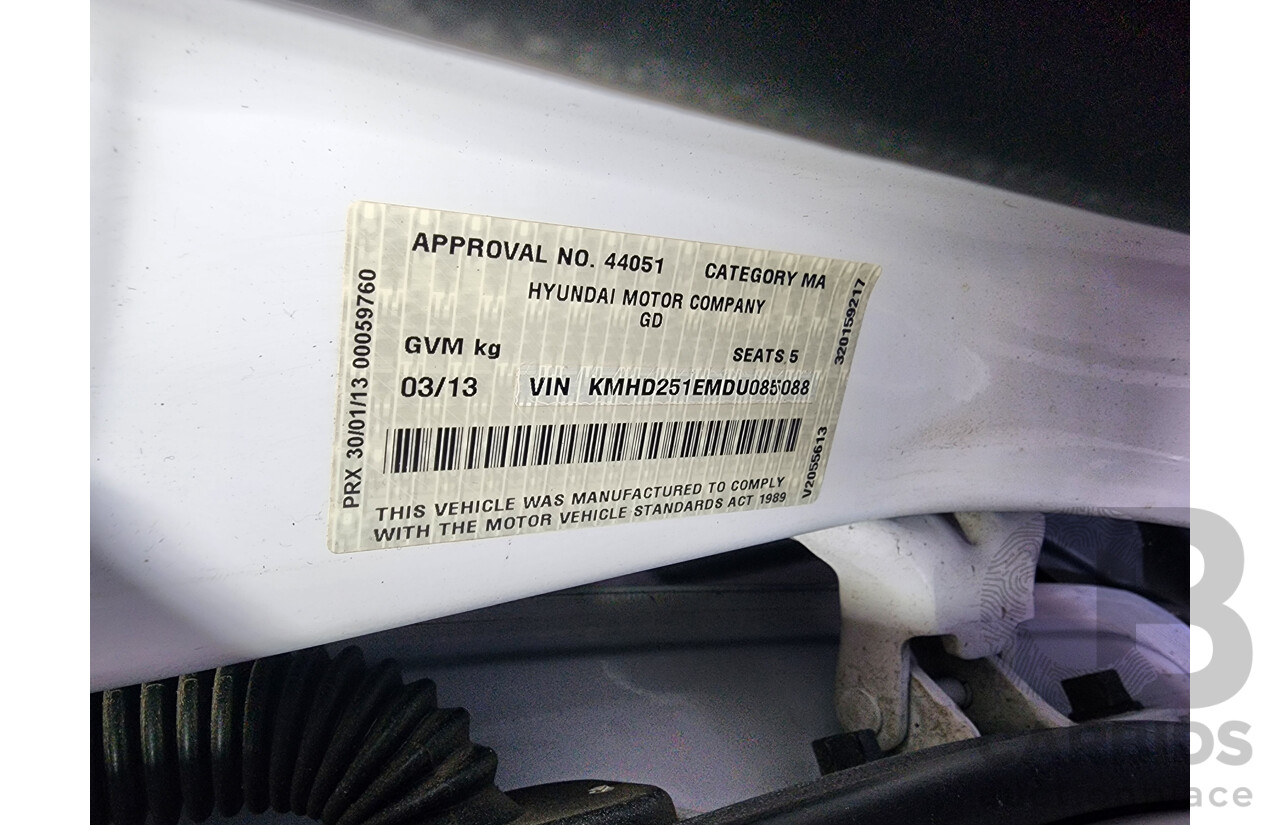 3/2013 Hyundai i30 Active GD 5d Hatchback White 1.8L