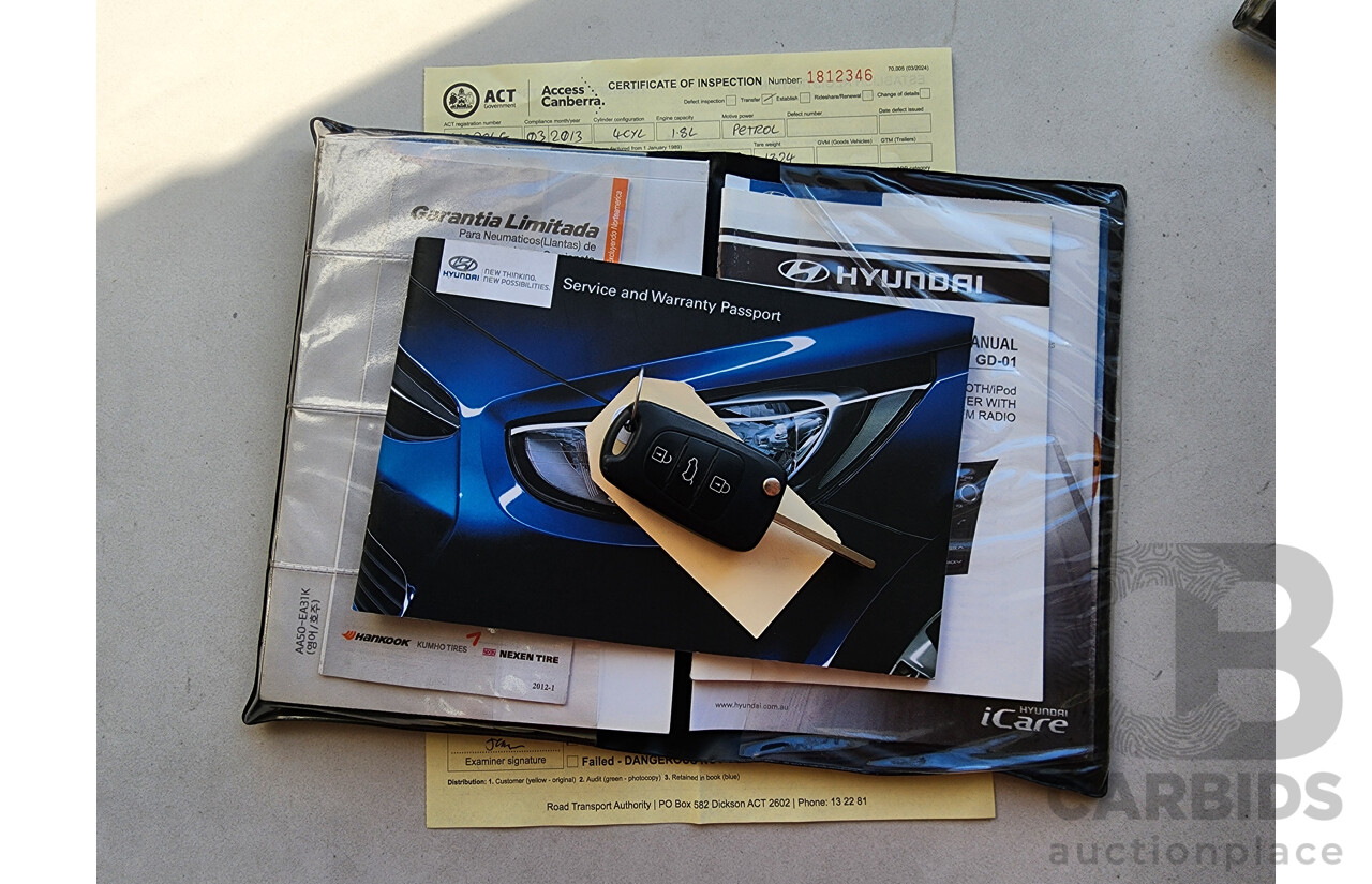 3/2013 Hyundai i30 Active GD 5d Hatchback White 1.8L