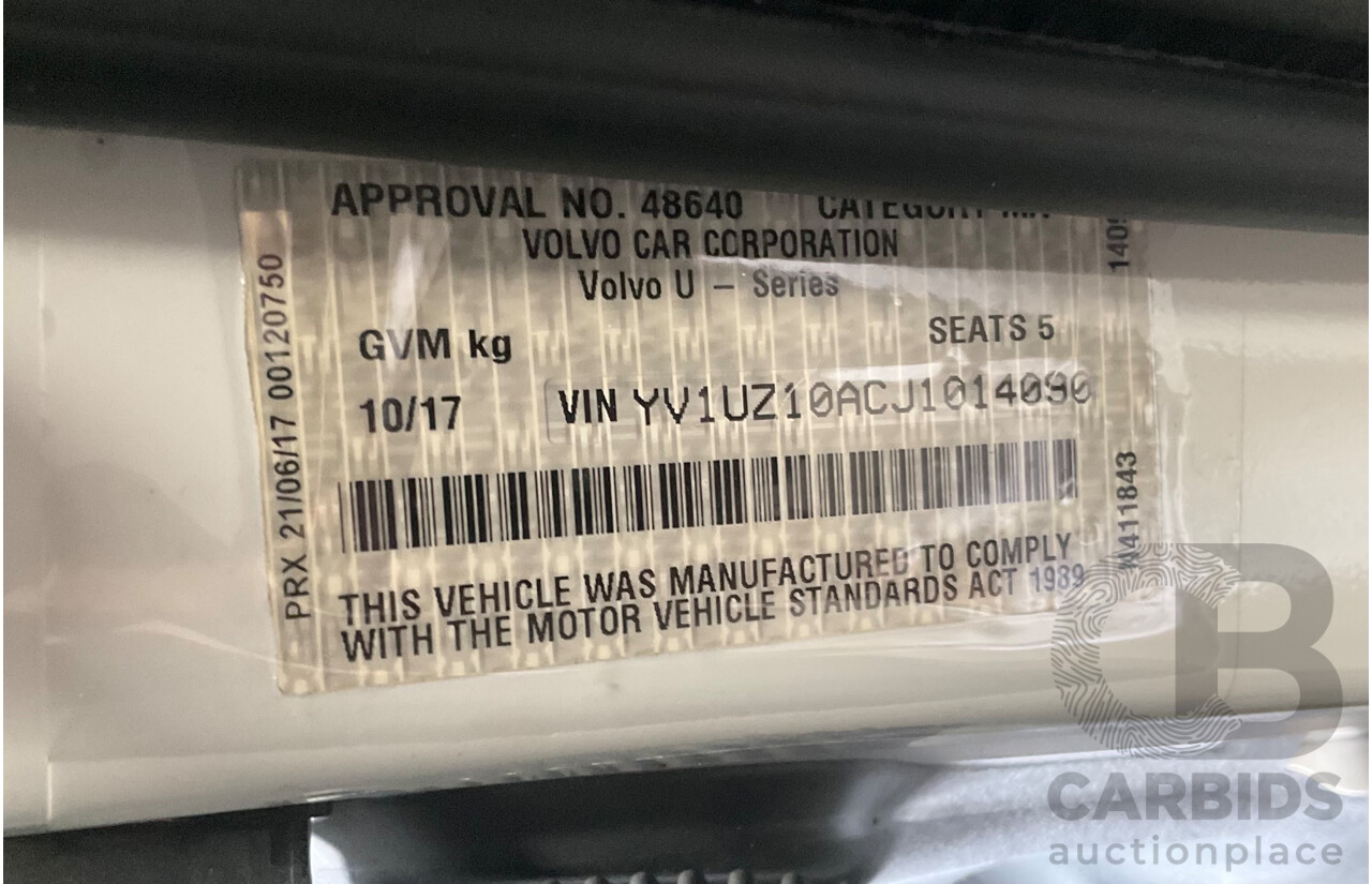 11/2017 Volvo XC60 T5 Inscription (AWD) 246 MY18 4d Wagon Ice White Turbo 2.0L