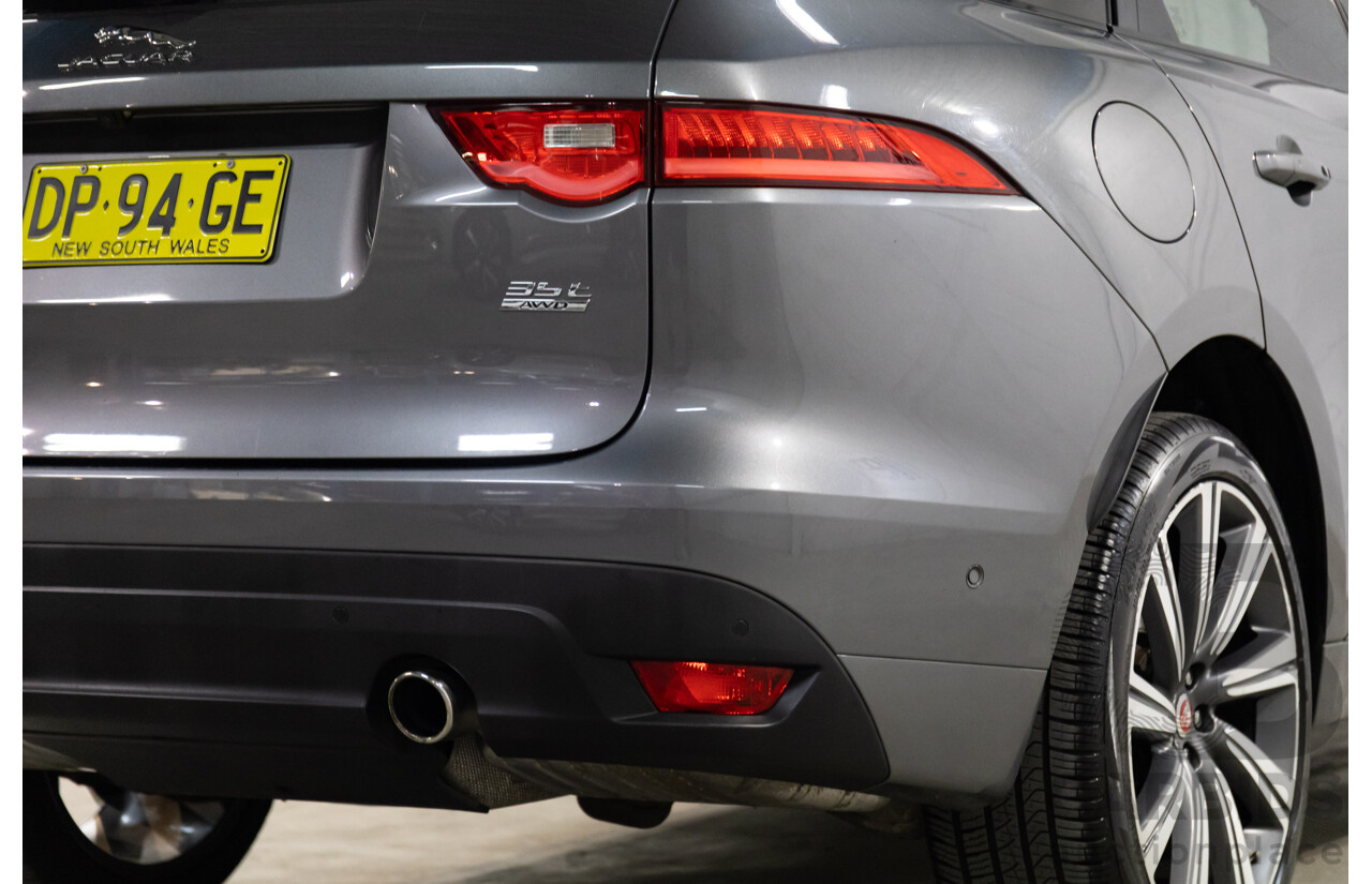 7/2016 Jaguar F-Pace 35t R-Sport (AWD) 4D Wagon Ammonite Grey Metallic Supercharged V6 3.0L