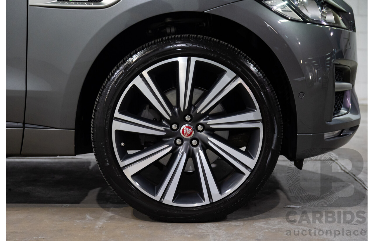 7/2016 Jaguar F-Pace 35t R-Sport (AWD) 4D Wagon Ammonite Grey Metallic Supercharged V6 3.0L