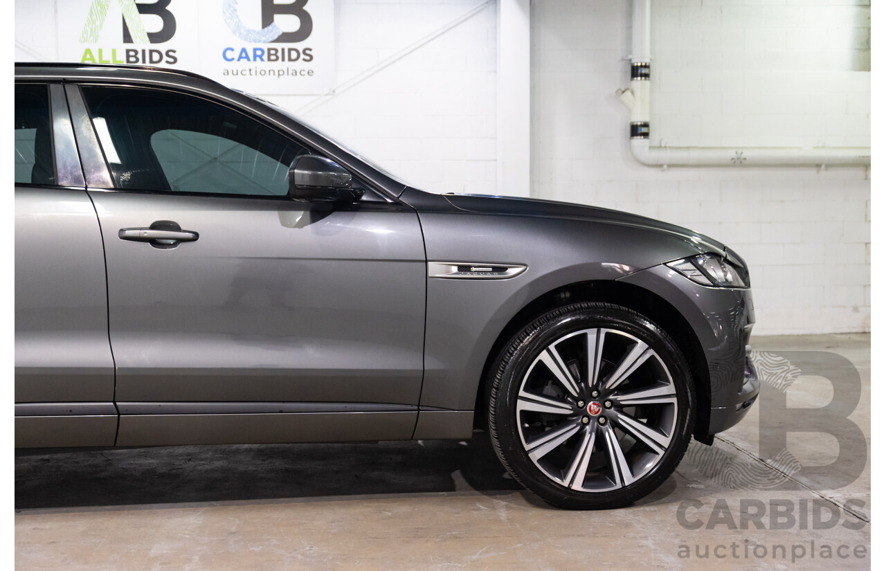 7/2016 Jaguar F-Pace 35t R-Sport (AWD) 4D Wagon Ammonite Grey Metallic Supercharged V6 3.0L
