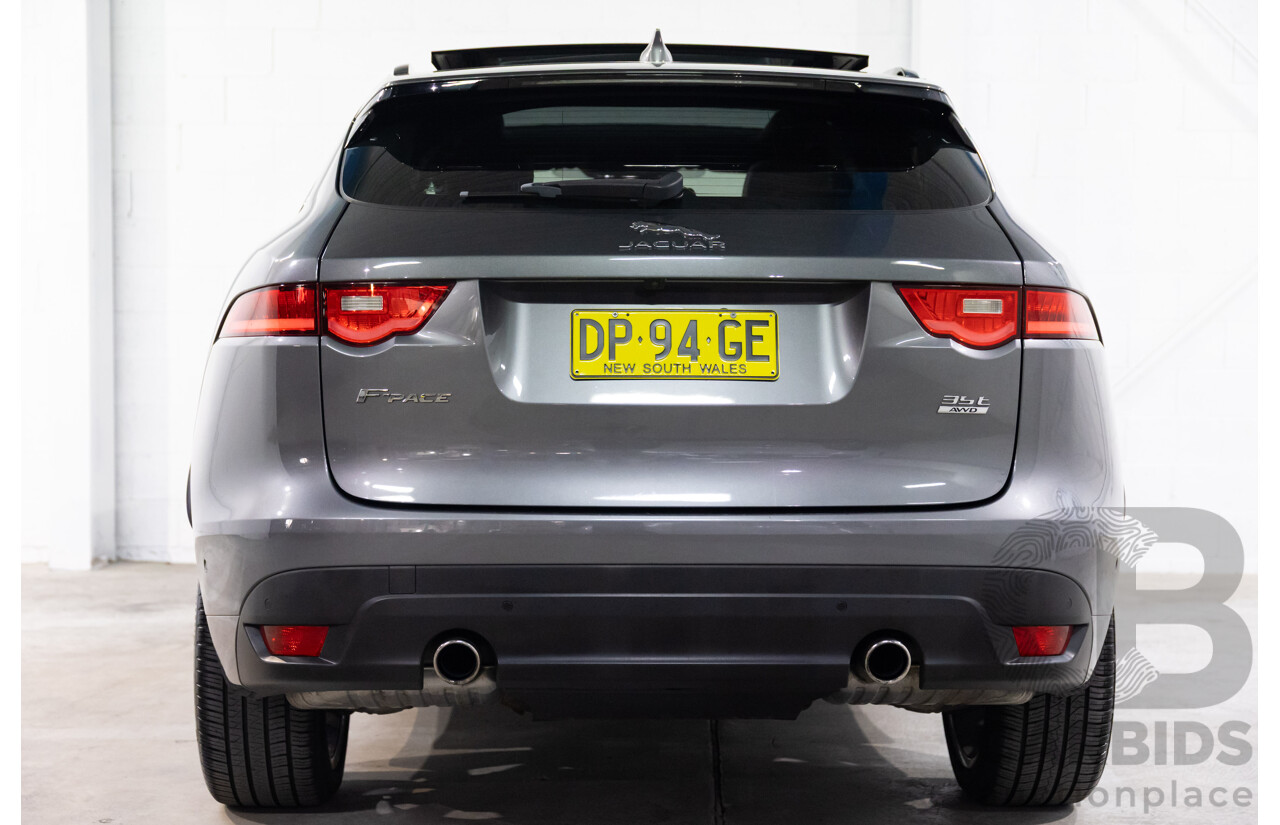 7/2016 Jaguar F-Pace 35t R-Sport (AWD) 4D Wagon Ammonite Grey Metallic Supercharged V6 3.0L