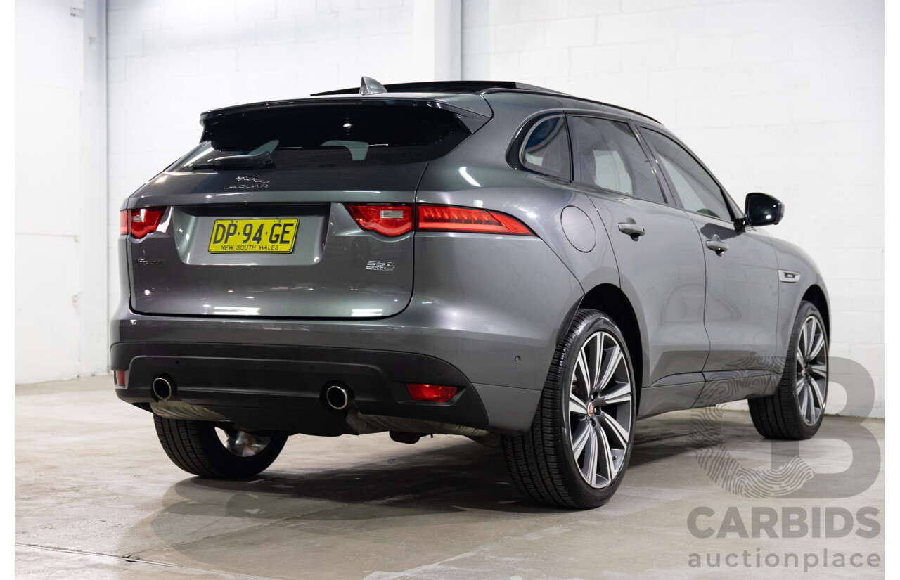 7/2016 Jaguar F-Pace 35t R-Sport (AWD) 4D Wagon Ammonite Grey Metallic Supercharged V6 3.0L