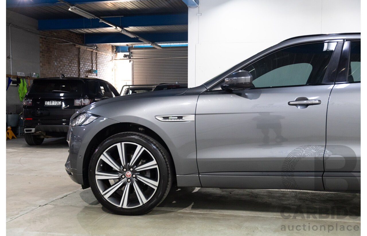 7/2016 Jaguar F-Pace 35t R-Sport (AWD) 4D Wagon Ammonite Grey Metallic Supercharged V6 3.0L